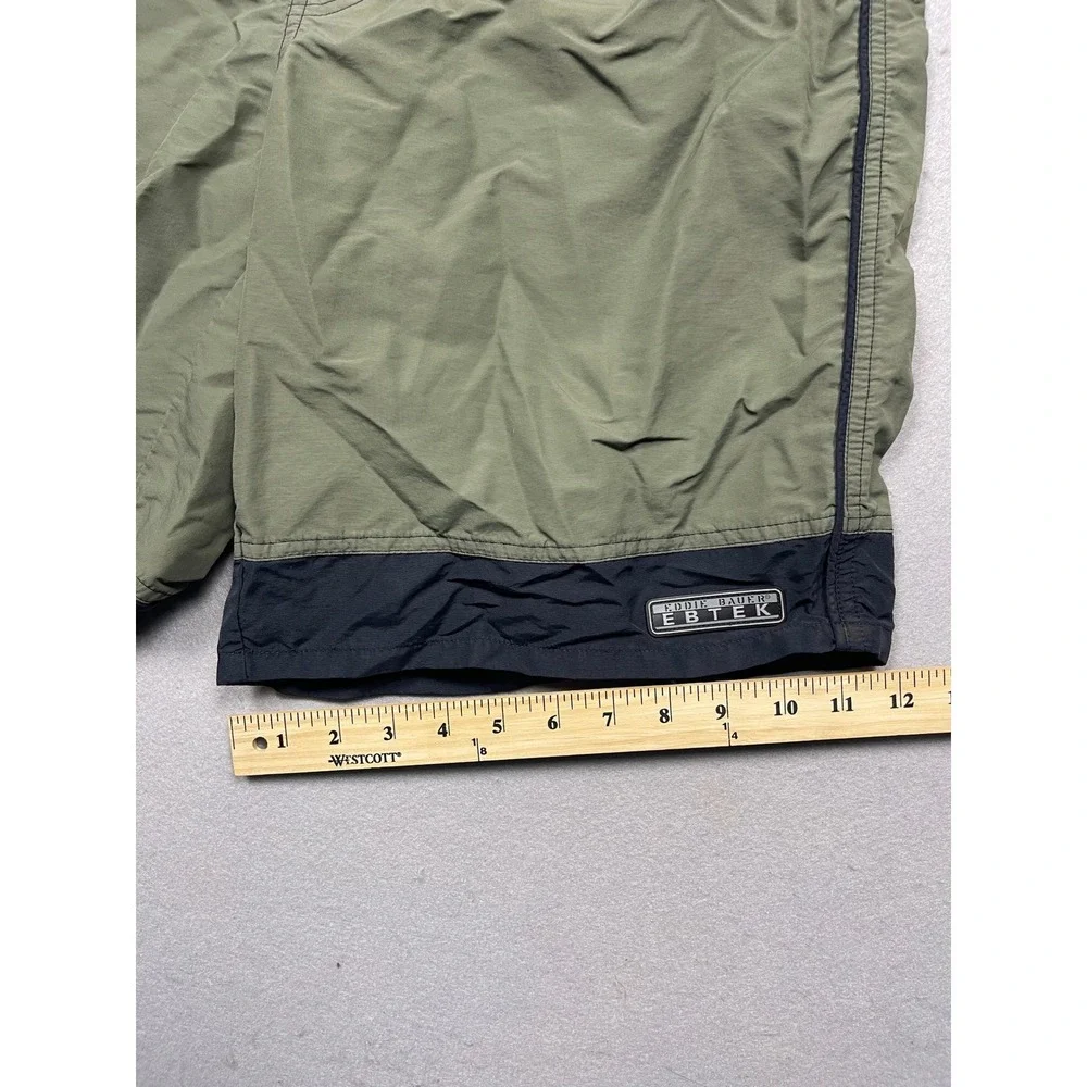 Eddie Bauer EBTEK Board Shorts Nylon Olive Green Navy Blue 37 Mens